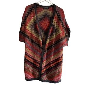 Peruvian Connection Kaffe Fassett Aztec Navajo Pima Cotton Knit Cardigan Size XL